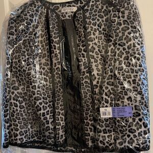Kasper Charcoal Gray leopard print suit jacket. Size 18